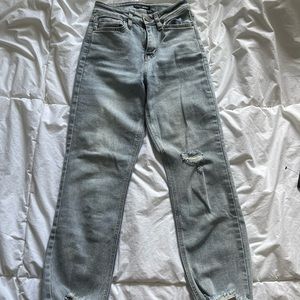 FASHION NOVA- High waisted light washed jeans.
